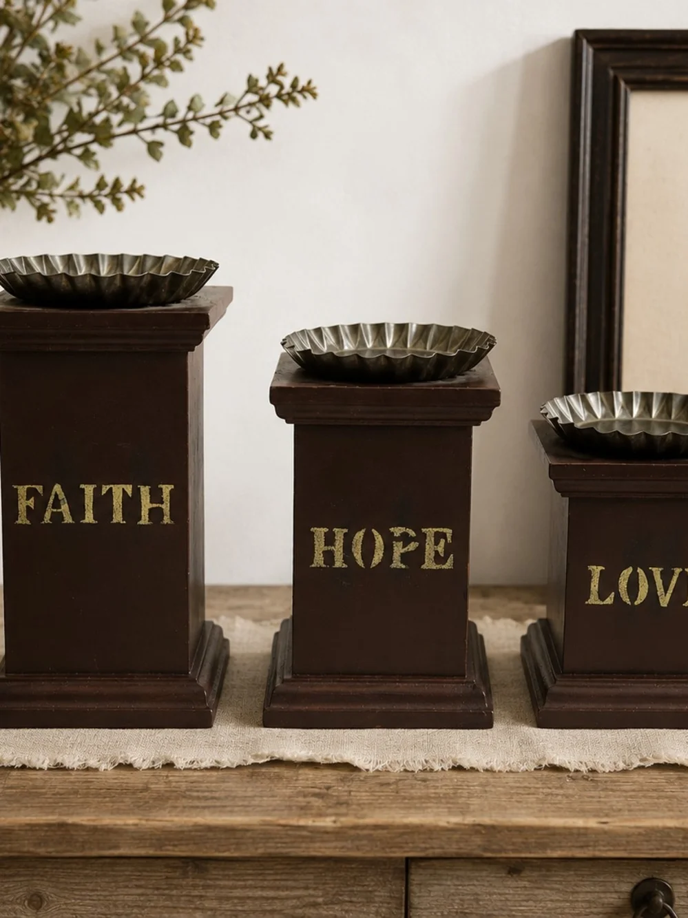 Rustic Brown 'Hope' Pillar Accent by